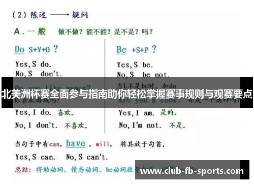 北美洲杯赛全面参与指南助你轻松掌握赛事规则与观赛要点