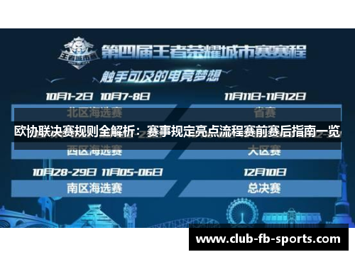 欧协联决赛规则全解析:赛事规定亮点流程赛前赛后指南一览 欧协联决赛规则全解析:赛事规定亮点流程赛前赛后指南一览